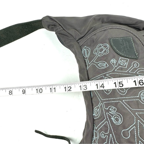 Overland Equipment Handbag Brown Gray Shoulder Bag Embroidered Floral Purse - Picture 13 of 13